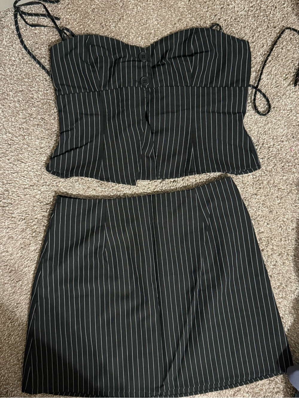Princess Polly Black Pinstripe Mini Skirt